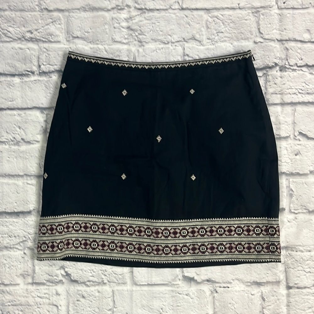 Madewell embroidered gamine navy mini skirt